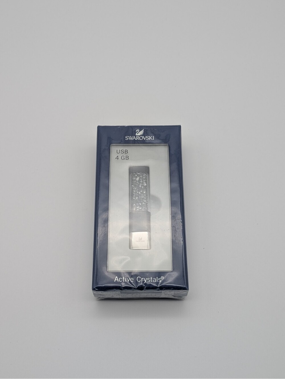 Swarovski Active Crystals 4GB USB Flash Drive New in Box Slim Silver